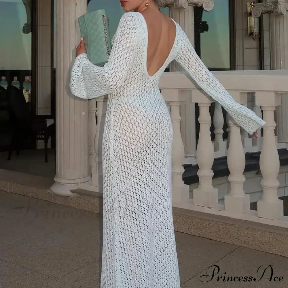 Knit Flare Stylish Long Sleeve Dress image 26