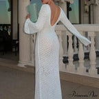 Knit Flare Stylish Long Sleeve Dress image 26