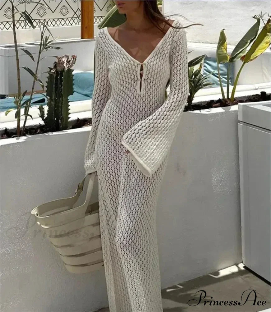 Knit Flare Stylish Long Sleeve Dress image 20