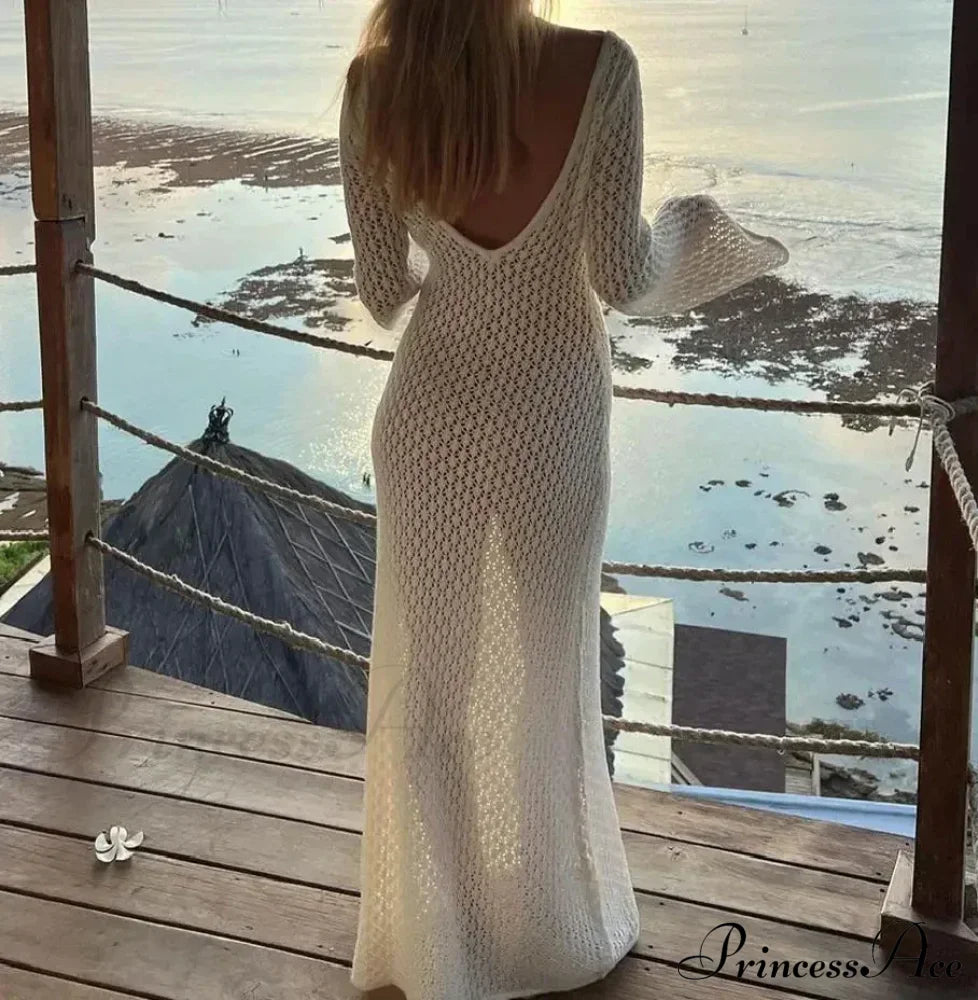 Knit Flare Stylish Long Sleeve Dress image 25