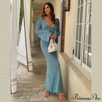 Knit Flare Stylish Long Sleeve Dress image 6