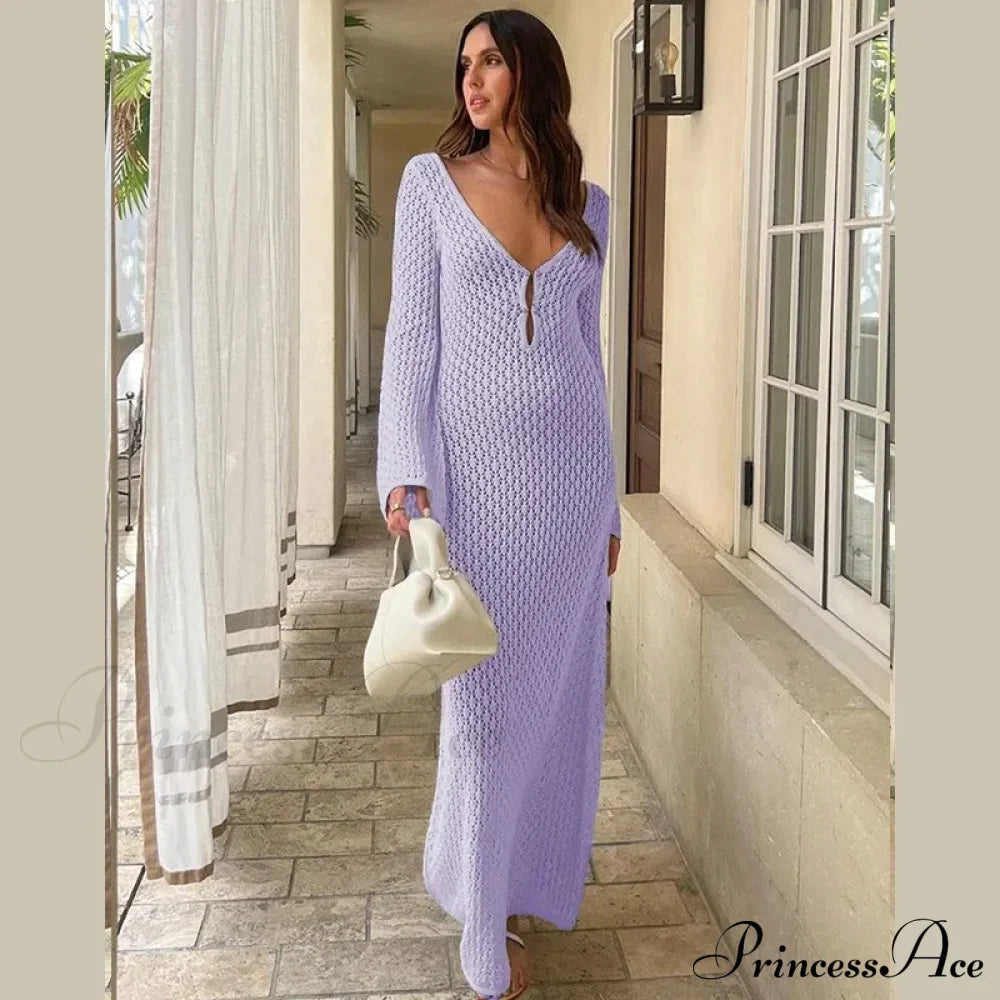 Knit Flare Stylish Long Sleeve Dress image 33
