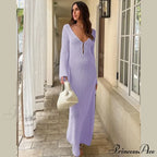 Knit Flare Stylish Long Sleeve Dress image 33