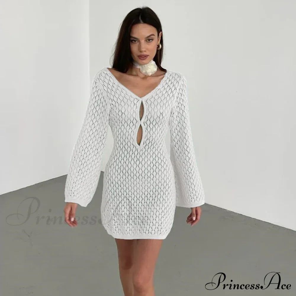 Knit Flare Stylish Long Sleeve Dress image 8