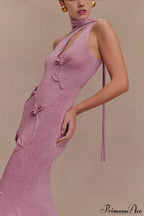 Knit Floral Ruffle Maxi Dress image 2