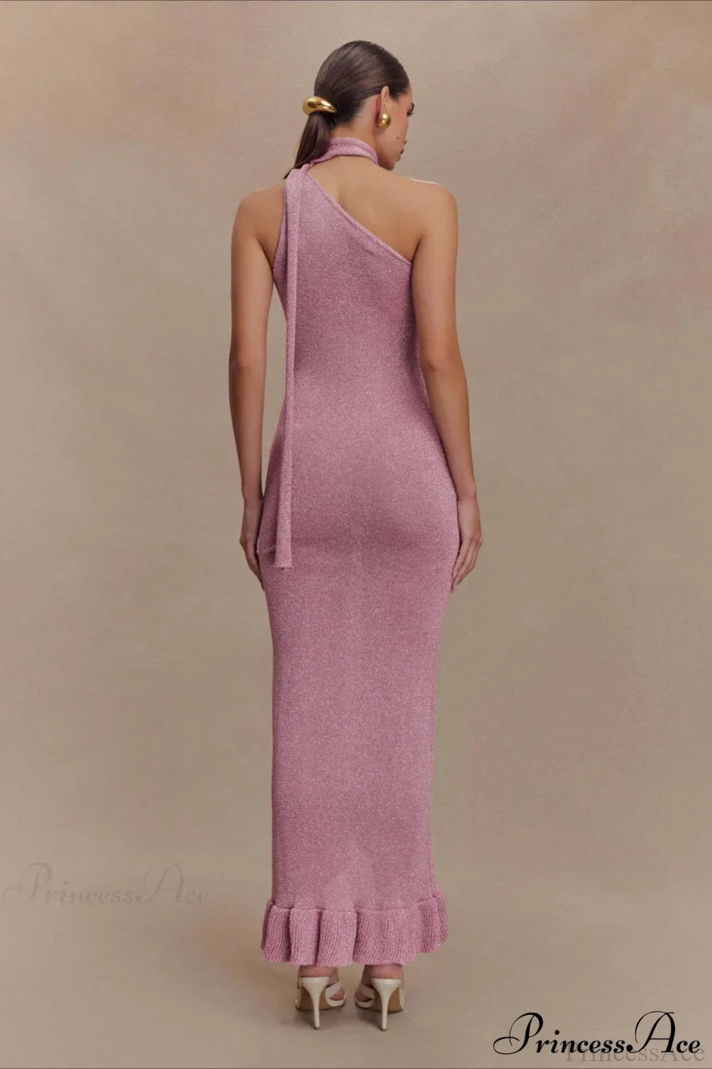 Knit Floral Ruffle Maxi Dress image 3