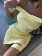 Knit Halter Bandage Mini Dress image 1