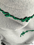 Knit Lettering Stylish Embroidery Hoddie image 9