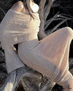 Knit Off-Shoulder Long Sleeve Maxi Dress image 26