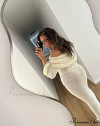 Knit Off-Shoulder Long Sleeve Maxi Dress image 32