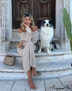Knit Off-Shoulder Long Sleeve Maxi Dress image 21