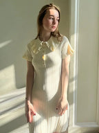 Knit Retro Single-Breasted Mini Dress image 6