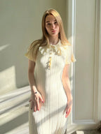 Knit Retro Single-Breasted Mini Dress image 5