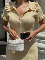Knit Retro Single-Breasted Mini Dress image 2