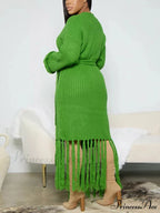 Knit Slit Graceful Turtleneck Sweaters image 2