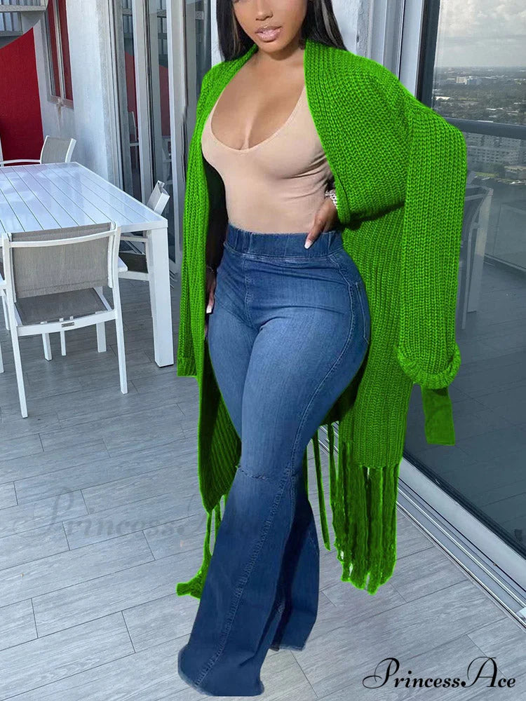 Knit Slit Graceful Turtleneck Sweaters image 4