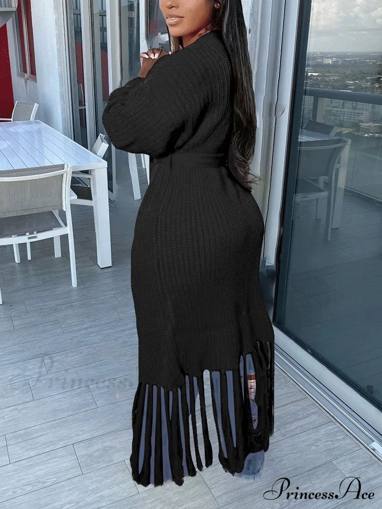 Knit Slit Graceful Turtleneck Sweaters image 8