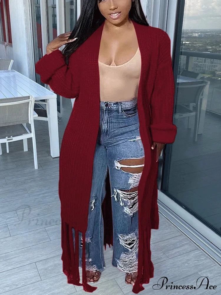 Knit Slit Graceful Turtleneck Sweaters image 10