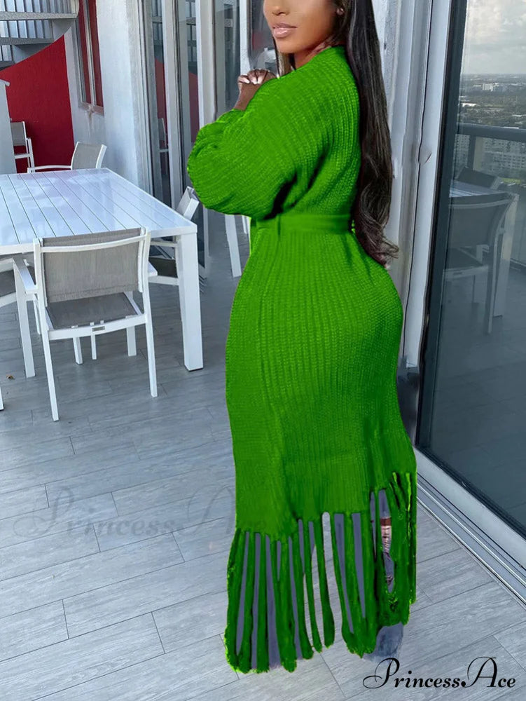 Knit Slit Graceful Turtleneck Sweaters image 5