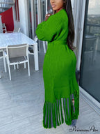 Knit Slit Graceful Turtleneck Sweaters image 5