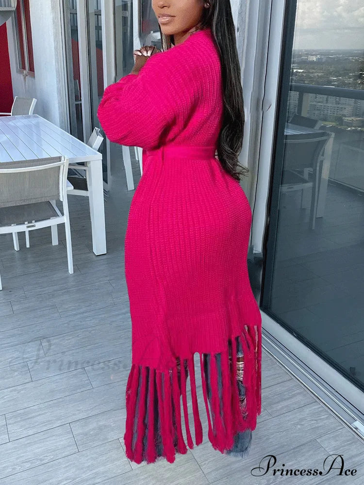 Knit Slit Graceful Turtleneck Sweaters image 14