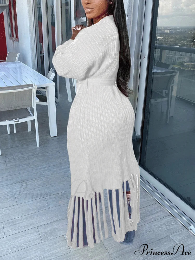 Knit Slit Graceful Turtleneck Sweaters image 17