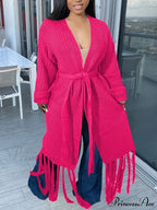 Knit Slit Graceful Turtleneck Sweaters image 12