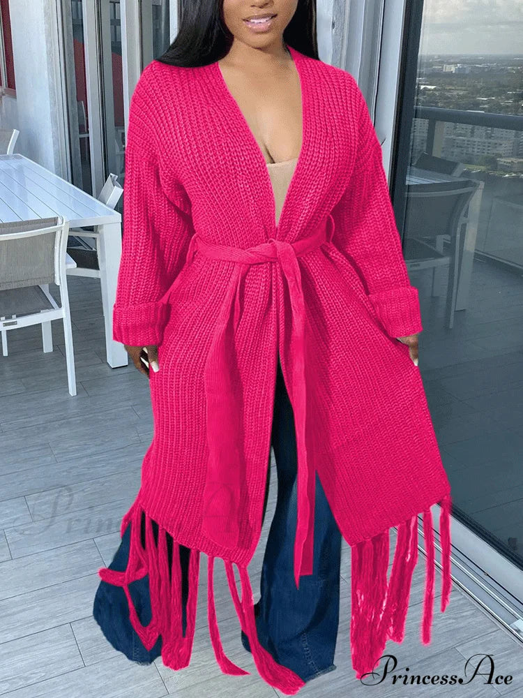 Knit Slit Graceful Turtleneck Sweaters image 12
