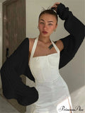 Knit Sweater Stylish Cropped Sleeve image 4