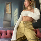 Knit Sweater Stylish Cropped Sleeve image 21