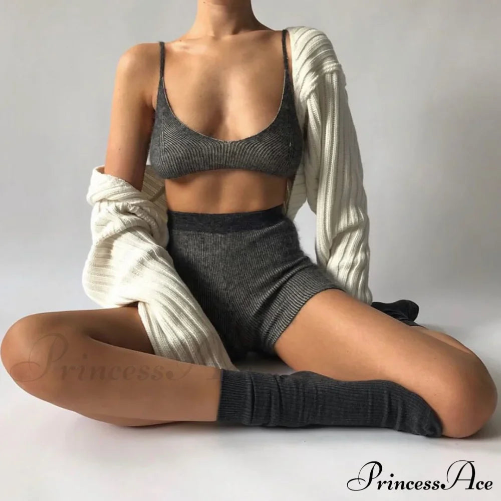 Knit Sweater Stylish Cropped Sleeve image 27