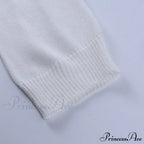 Knit Sweater Stylish Cropped Sleeve image 40