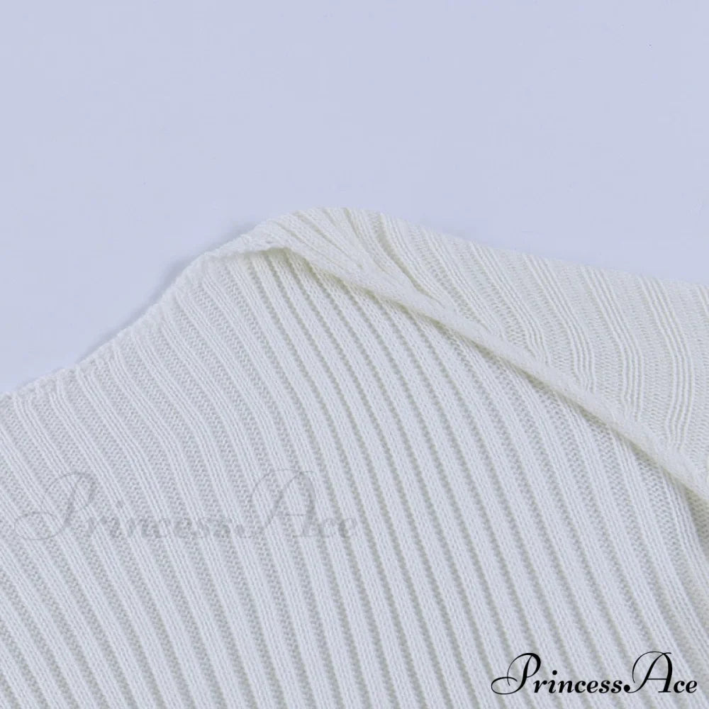 Knit Sweater Stylish Cropped Sleeve image 13