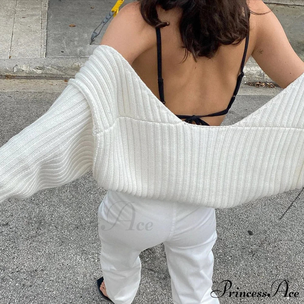 Knit Sweater Stylish Cropped Sleeve image 24
