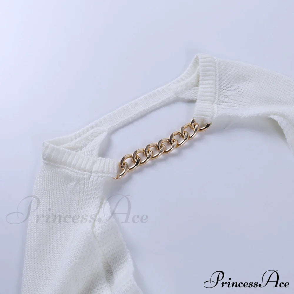 Knit Sweater Stylish Cropped Sleeve image 39