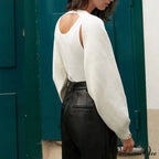 Knit Sweater Stylish Cropped Sleeve image 36