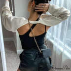 Knit Sweater Stylish Cropped Sleeve image 34