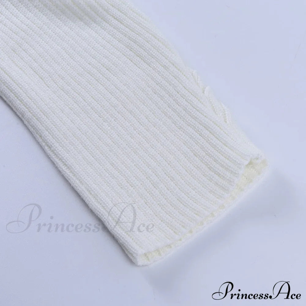 Knit Sweater Stylish Cropped Sleeve image 14