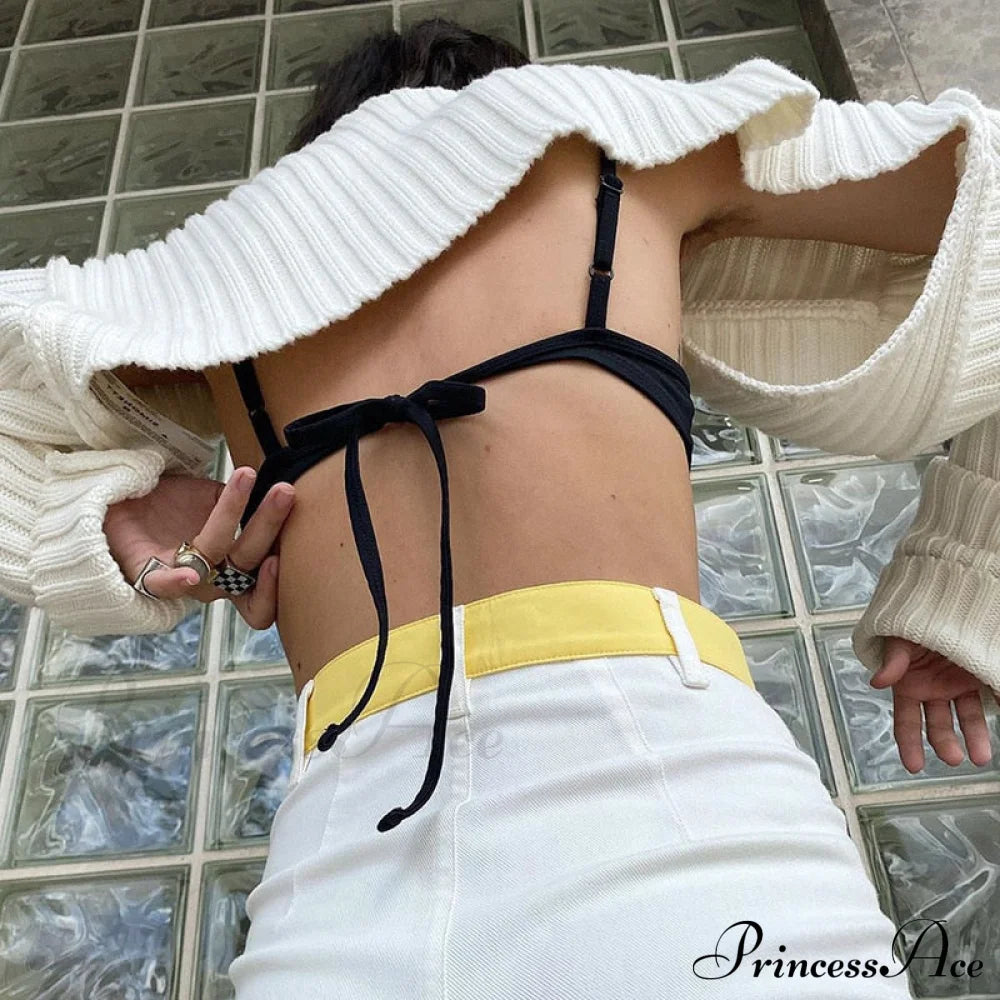 Knit Sweater Stylish Cropped Sleeve image 25