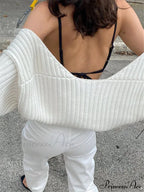 Knit Sweater Stylish Cropped Sleeve image 10