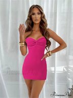Knit Twisted Stylish Tube Mini Dress image 7