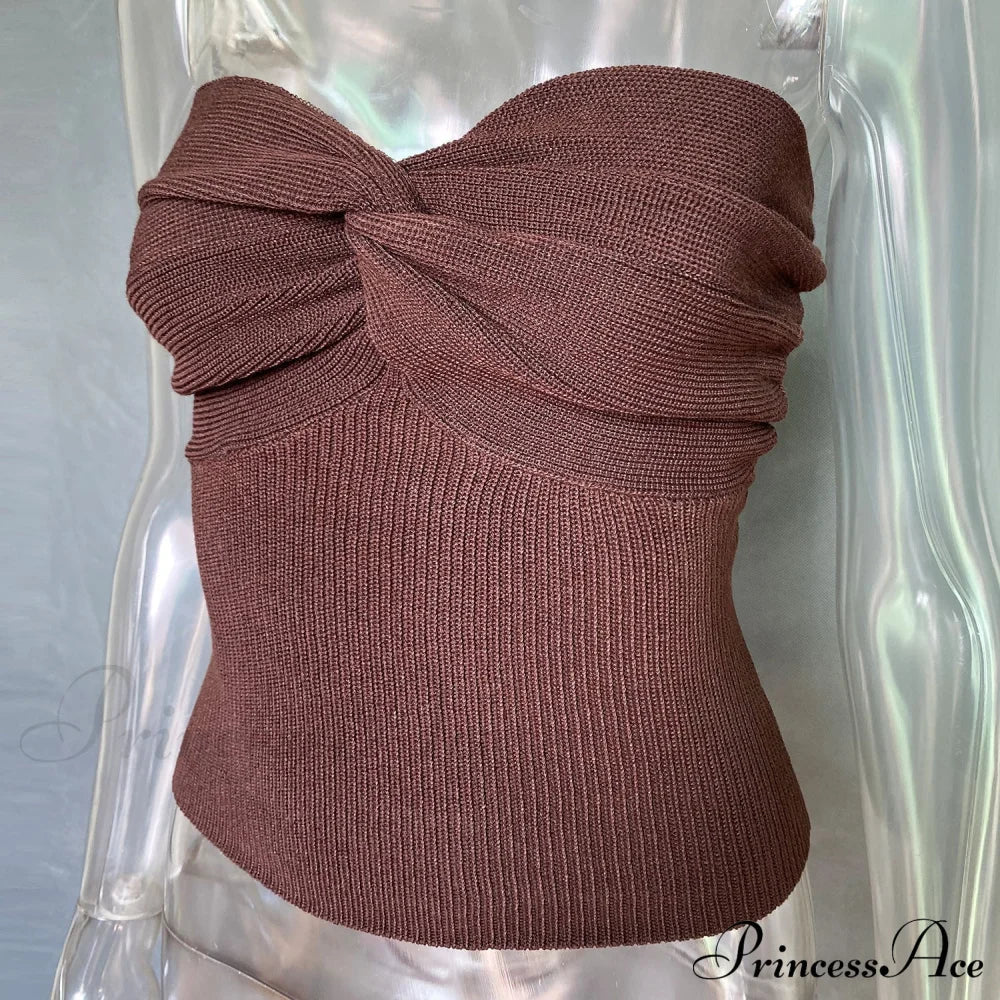 Knit Twisted Stylish Tube Top image 14