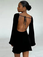 Knitted Backless Lace Up Bikini Cover Up image 6