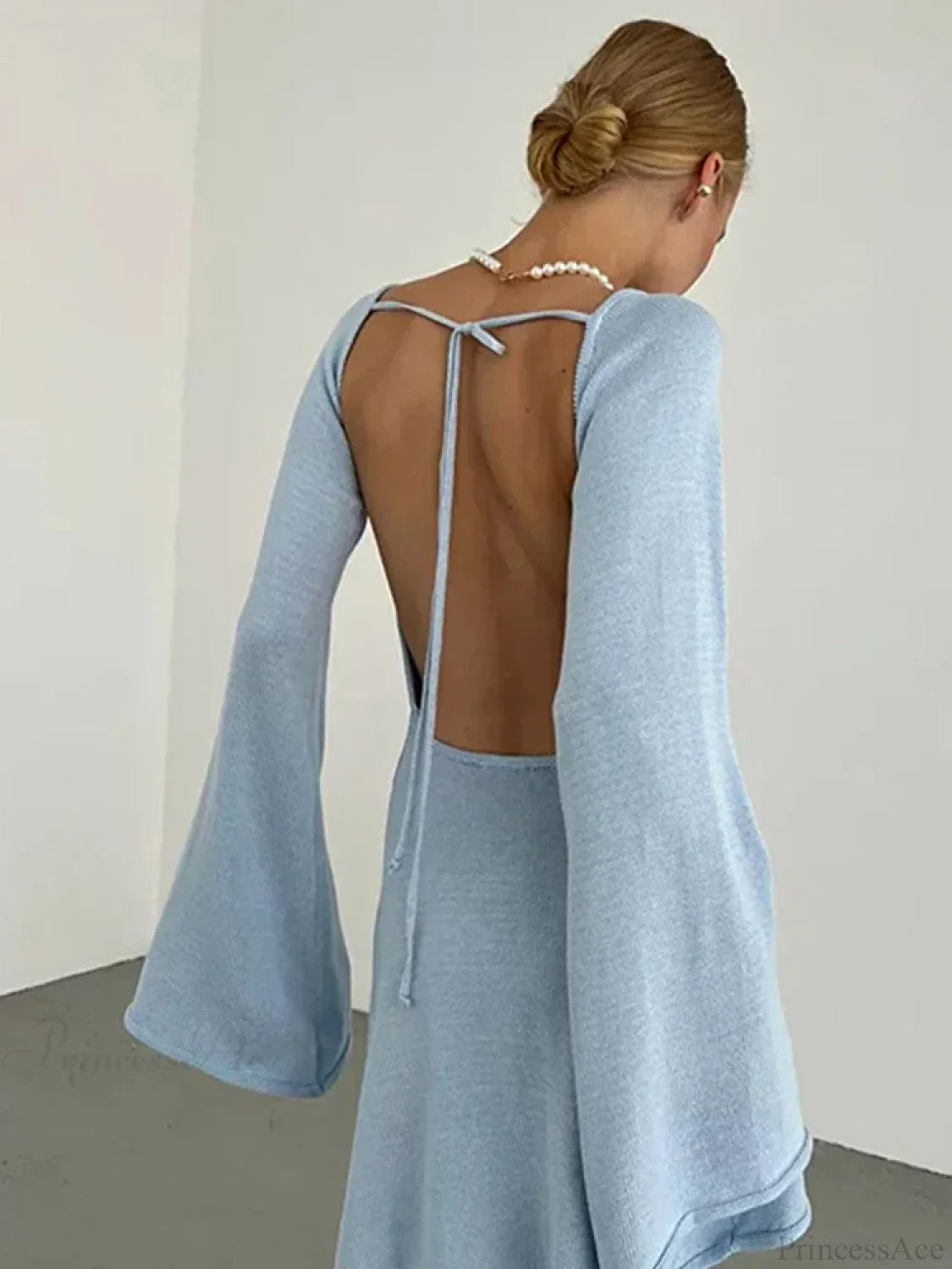 Knitted Backless Lace Up Bikini Cover Up image 9