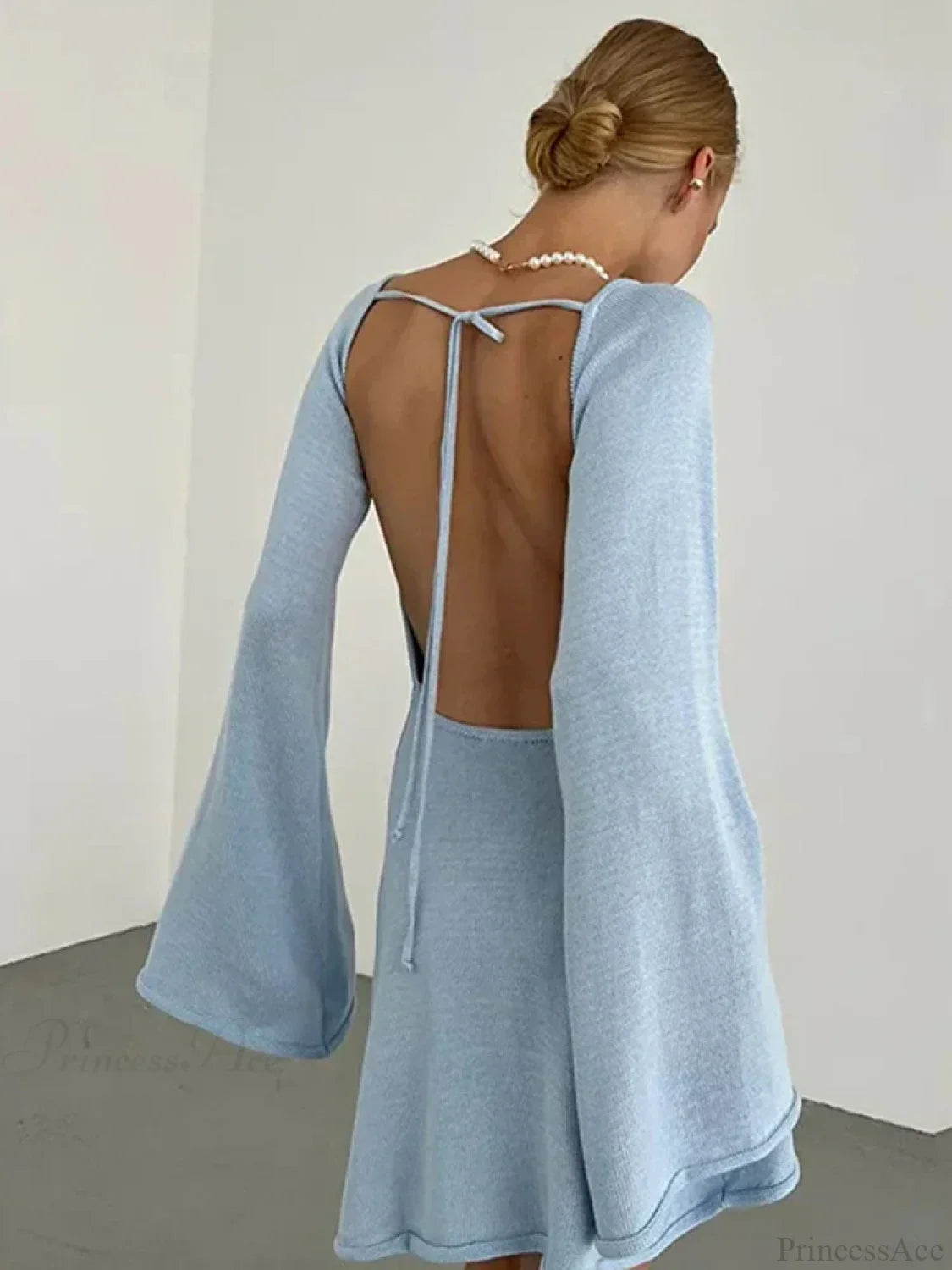 Knitted Backless Lace Up Bikini Cover Up image 5