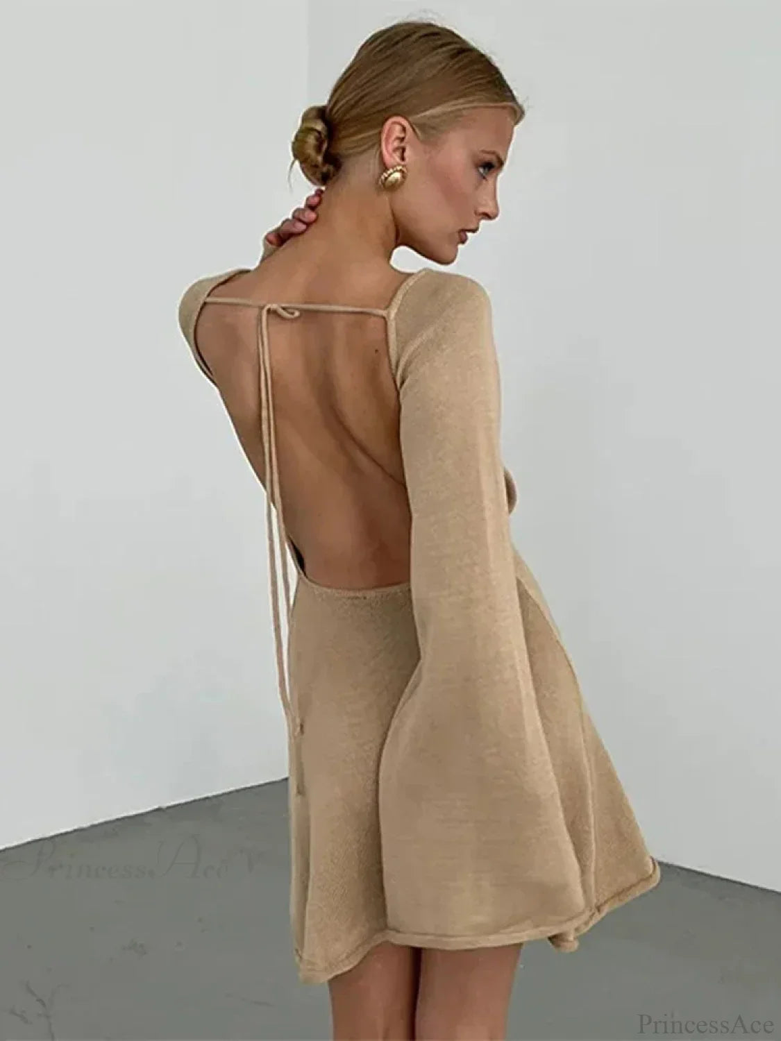 Knitted Backless Lace Up Bikini Cover Up image 8