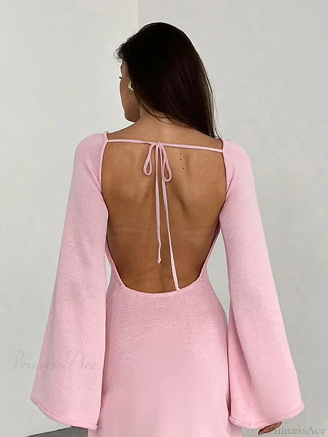Knitted Backless Lace Up Bikini Cover Up image 10