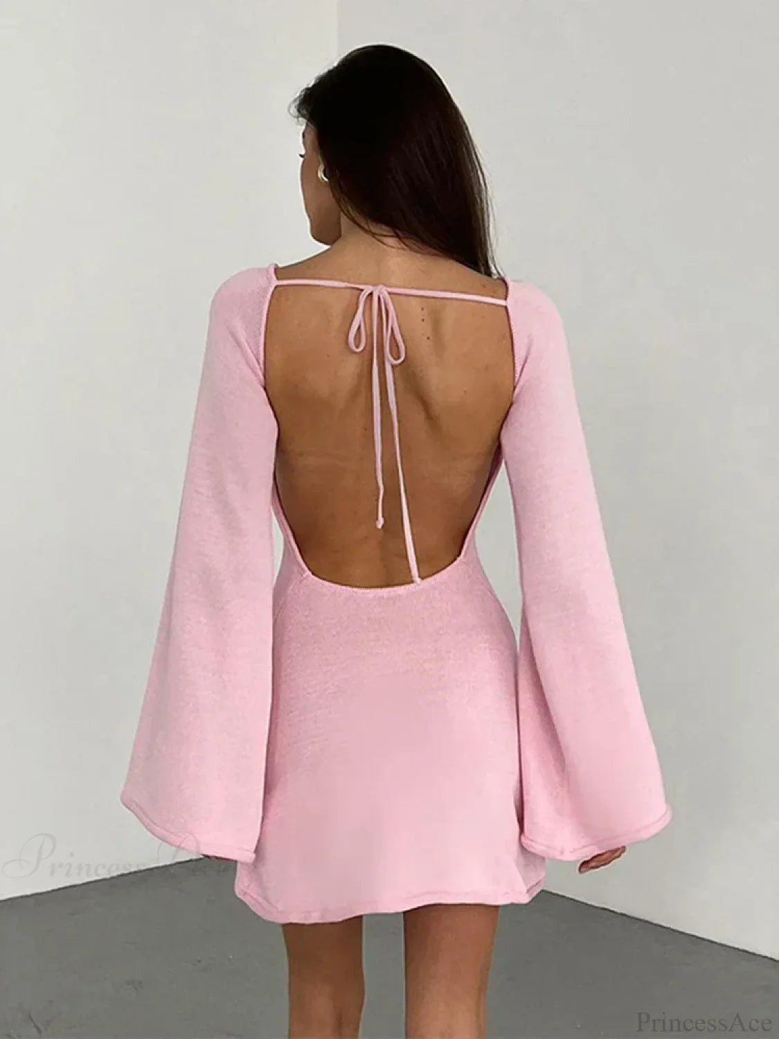 Knitted Backless Lace Up Bikini Cover Up image 2