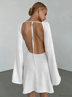 Knitted Backless Lace Up Bikini Cover Up image 1