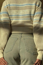 Knitted Cutout Zip Slim-Fit Design Hoodie image 3